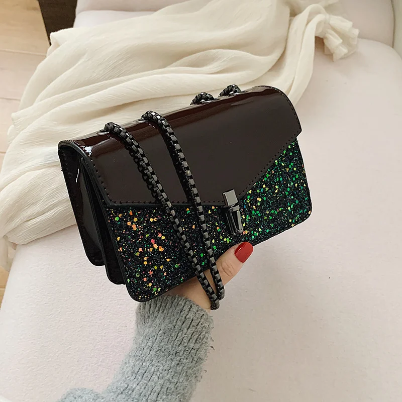 

Sequin Shoulder Crossbody Messenger Bag 2023 New PU Leather Luxury Designer Handbags Women Bags Travel Purse High Quality