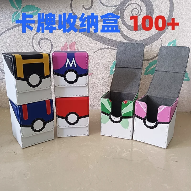 

Коробка для карт Pokemon PTCG Master Ball Yu-Gi-Oh, коробка для хранения, настольная игра большой емкости 100 +, ультра битва, Новые Аниме коллекционеры, редкий ребенок