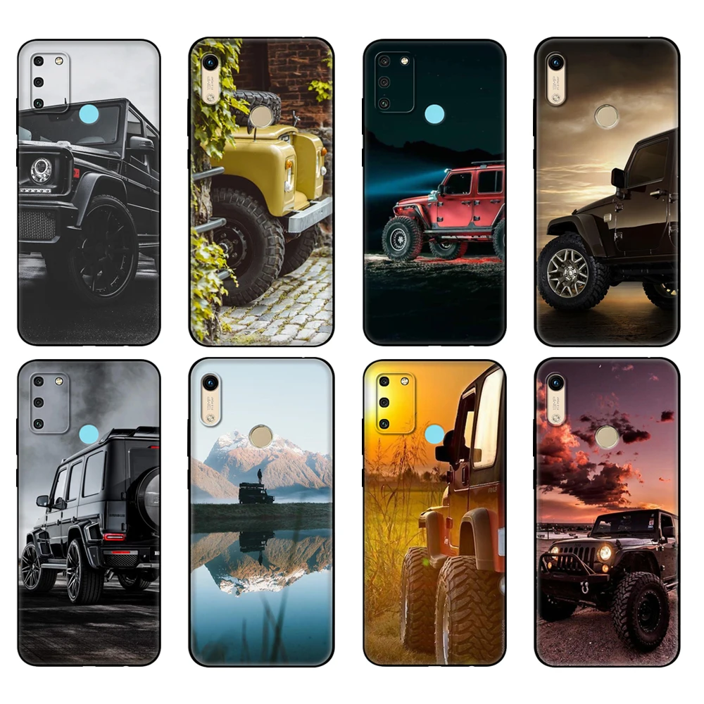 

Black tpu Case For Honor 8a Prime 8s 9 10X Lite 9A 9C 9X Premium Pro 9S Case Cover Off-Road Cars Male Men