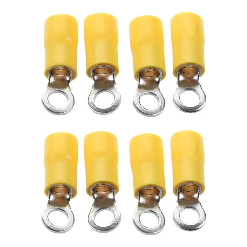 

JFBL горячая распродажа 100 шт. AWG 12-10 предварительно изолированные кольцевые клеммы кабельный наконечник желтого цвета