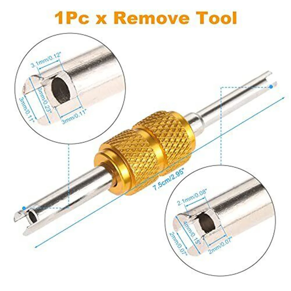 

Car A/C Spool Kit R134A/R410/R22 Accessories Air Conditioning Valve Core Aluminum/Brass/Plastic Assortment Kit