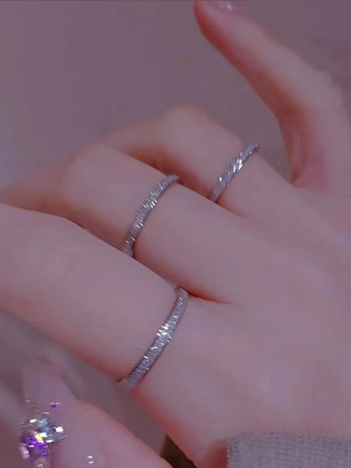 Сломанное серебряное простое кольцо-браслет для женщин не выцветающий свет