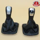Для Skoda Octavia 2 A5 A6 2004 2005 2006 2007 2008 2009 2010 2011 2012 2013, 56 Скорость шестерни рычаг переключения Ручка кожаный ботинок