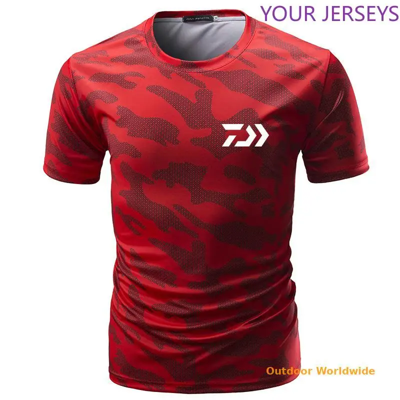 

Summer A Clothes For Fishing Camouflage Outdoor Tshirt Breathable Letter Short Sleeve Top Sport Quality Tee