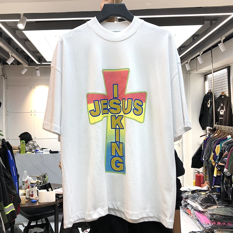 

Summer Season 6 Ye God Logo T Shirt Men Women Emo T-shirts JESUS Is King Kanye West Graphic T Shirts