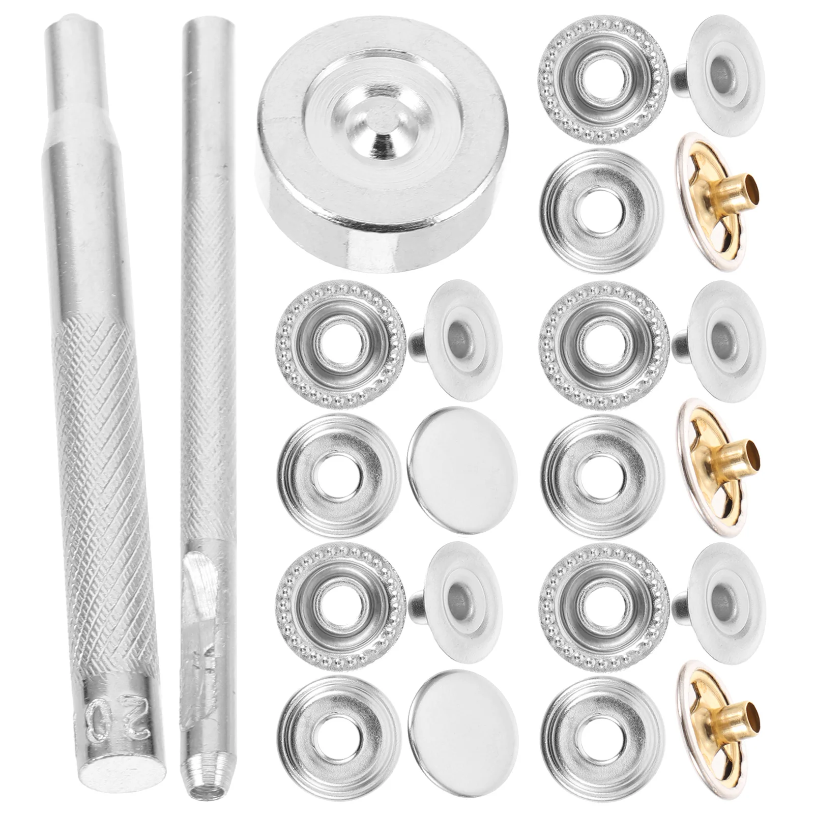 

1 Set of No-Sew Stainless Steel Buttons Clothes Snaps Fasteners Small Clothes Replacement Buttons