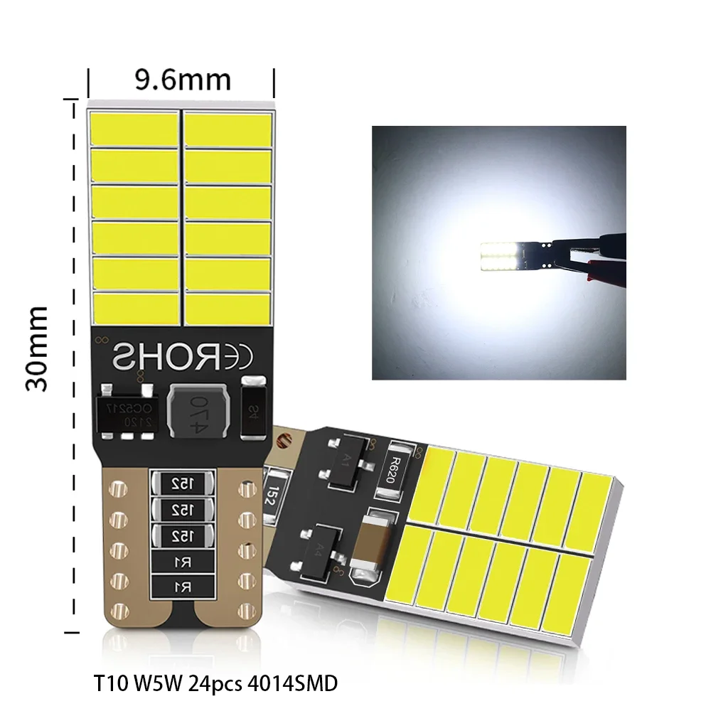 

2 шт., Автомобильные светодиодные лампы T10 W5W T15 W16W 4014SMD