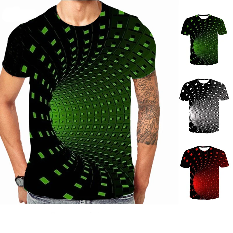Новинка, мужские и женские модные гипнотические смешные футболки с коротким рукавом и 3D-принтом в черном и белом цвете