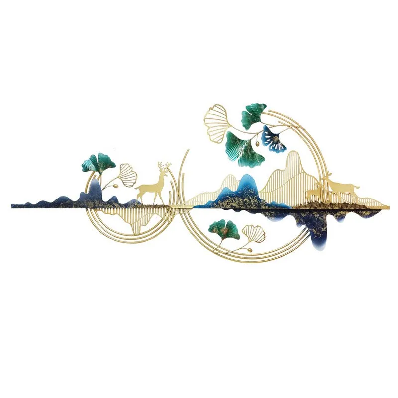 

Metal gold leaf moutain luxury wall decorations for home living room decors