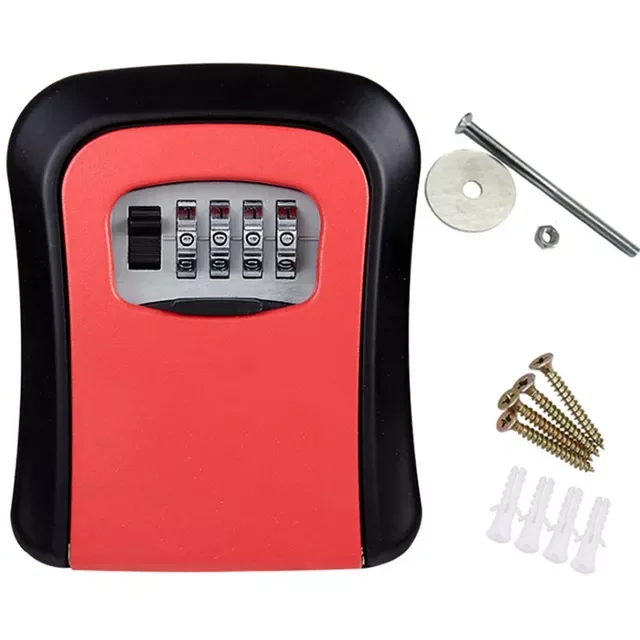 

Mount Key Storage Secret Box Organizer 4 Digit Combination Password Security Code Lock No Key Home Key Safe Box