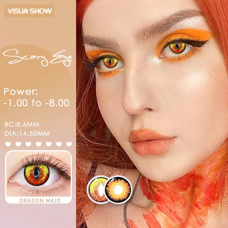 

VISUASHOW Eye Contact Lenses For Halloween Prescription From Plano To 800 Natural Toric Colored Contact Lenses