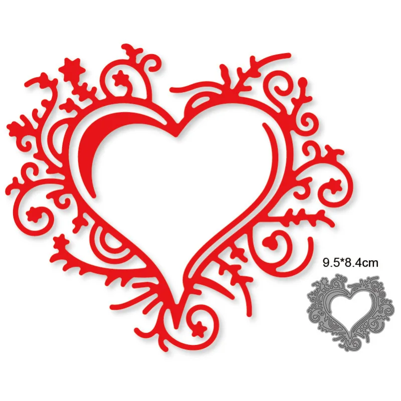 

Love Heart Lace Frame 2022 New Metal Cutting Dies Decoration Scrapbooking Knife Blade Paper Punch Stencils Album Embossing