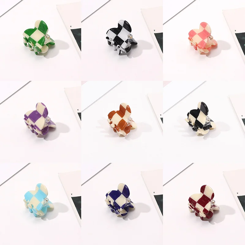 

Lattice Print Hairpin Acetic Acid Hair Claw Small Catch Clip Hair Clip Japan Korean Style Women Ornaments Hairwear Accessories