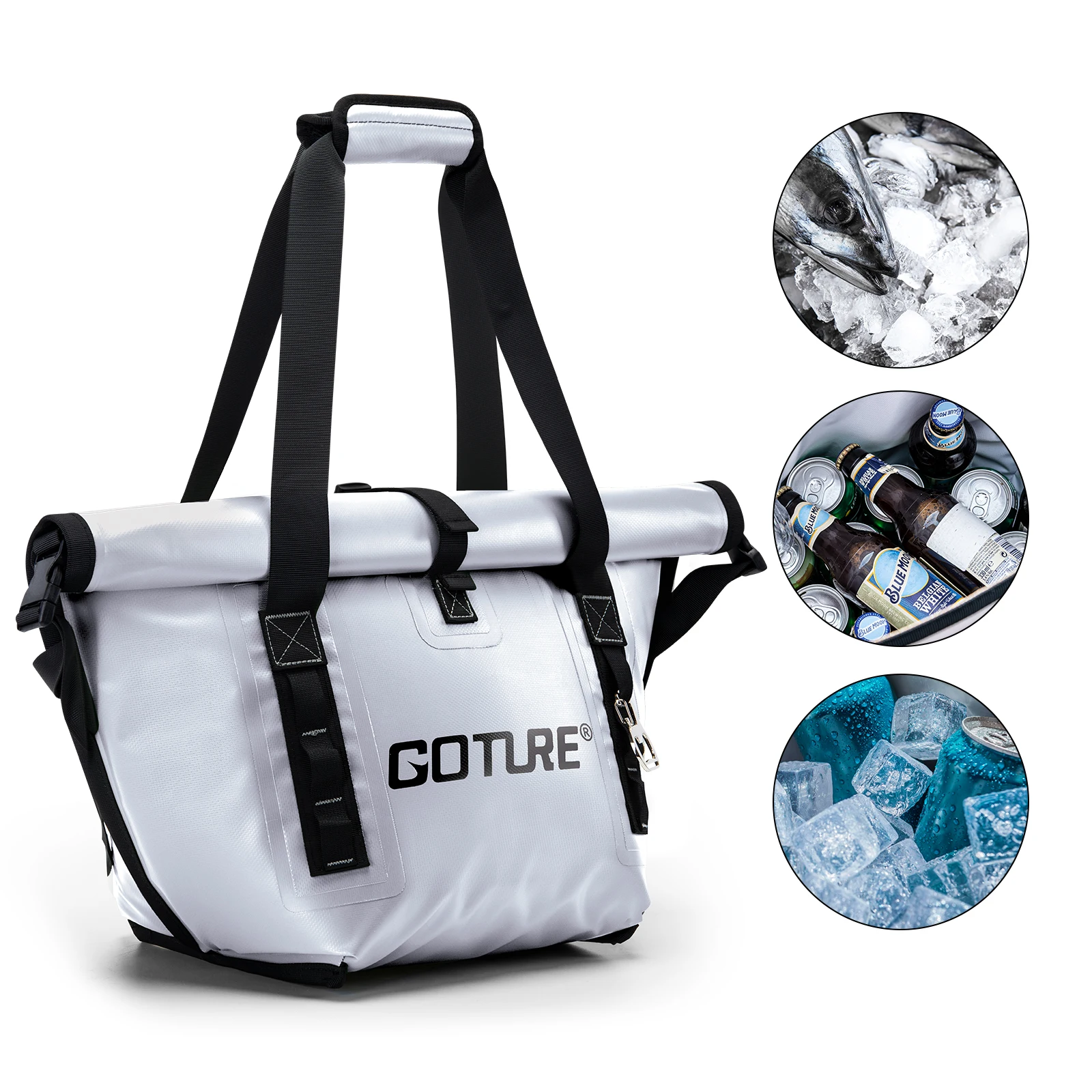 Bag Food Cold Drink Cooler Insulated Fish Cooler Bag With Drain Plug For Outdoor Car/boat Ice Bag