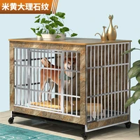 Stainless Steel Dog Cage Household Wooden Indoor with Toilet Small and Medium-sized Dog Rust-proof Practical Pet Dog Cage