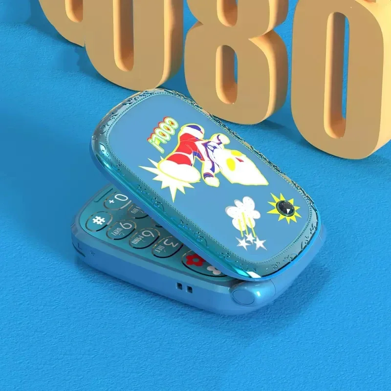 Флип-мобильный телефон Mini Girl Cartoon 1 8" Dual SIM-карта музыкальная лампа без камеры