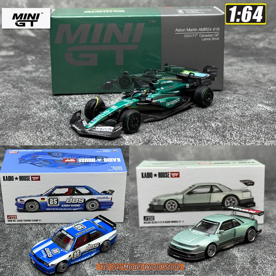 Фото MINIGT 1:64 Aston Martin AMR24 # Металлическая модель автомобиля 14 2024 F1 Silvia S13-R, статическая коллекционная фигурка №1