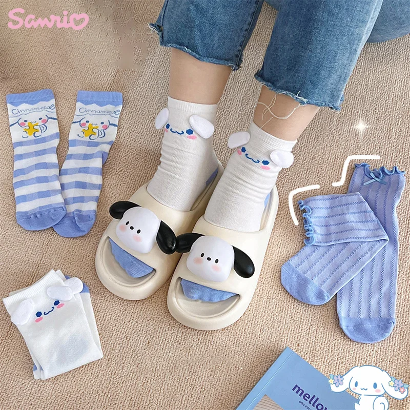 

Женские носки Kawaii Cinnamoroll My Melody Sweet JK Lolita носки до середины икры Женские Дышащие носки повседневные носки до середины икры