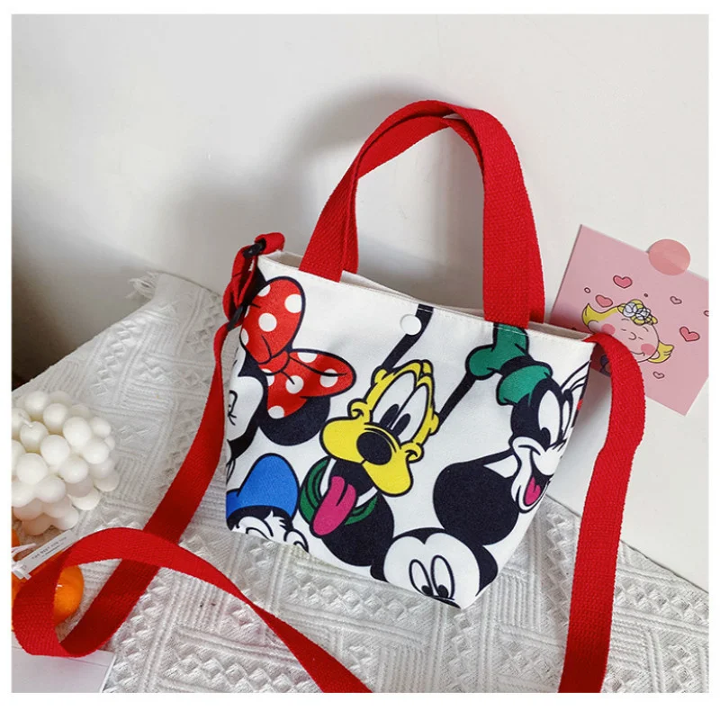 

Disney Children's Small Bag 2022 New Canvas Shoulder Bag Cartoon Mickey Mouse Baby Coin Purse Girl Crossbody Bag