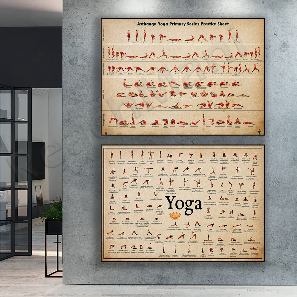 Плакаты для йоги Айенгар Йога Асана рабочие листы начинающих пефтага уровни