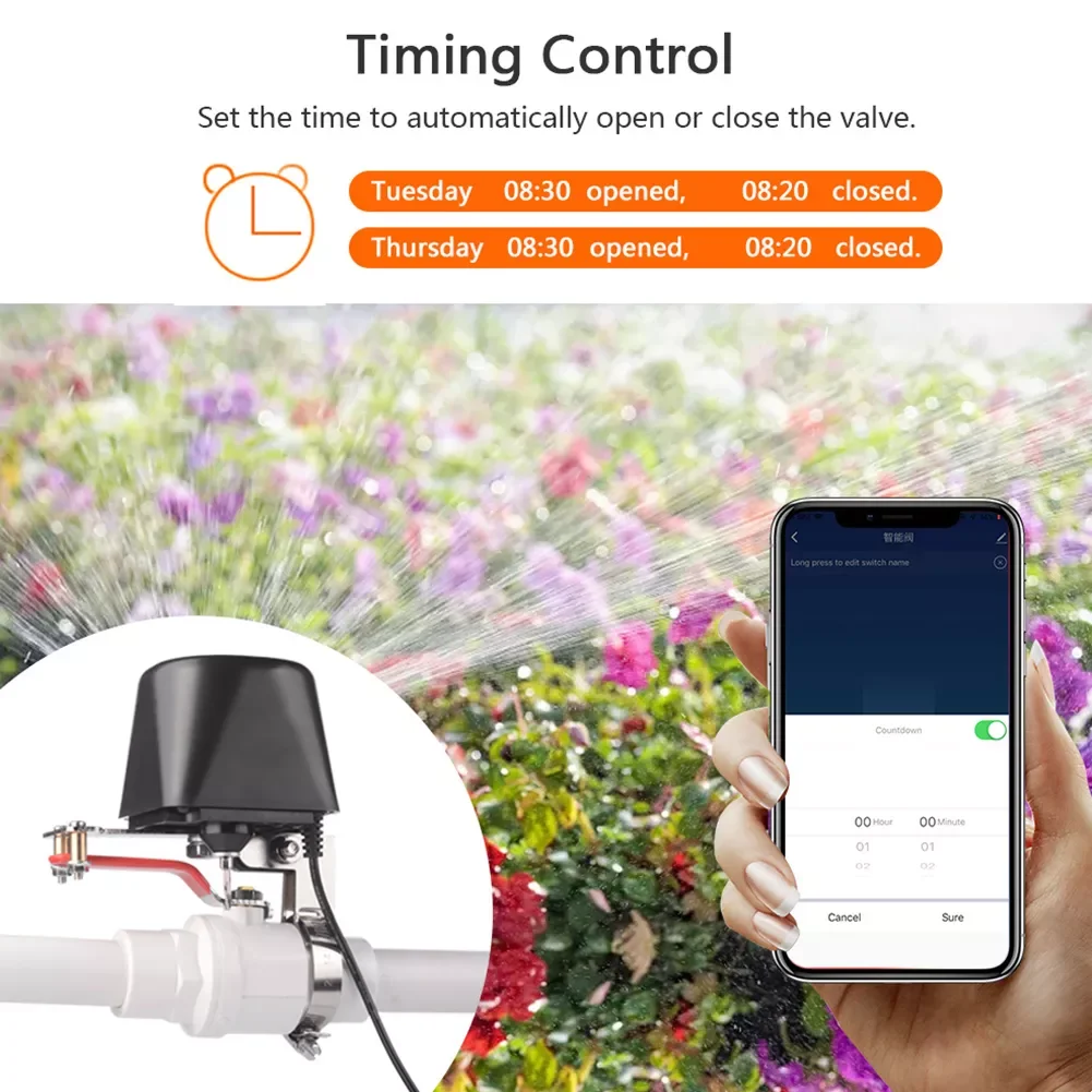 

Wireless WiFi Smart Home Water Gas Valve Controller Smart Home Automation Control Valve for 1/2 3/4 1 1-1/4 Pipe