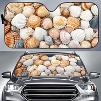 amazing sea shells image print car sunshade realistic sea shells on beach image print auto sun shade windshield visor for uv s