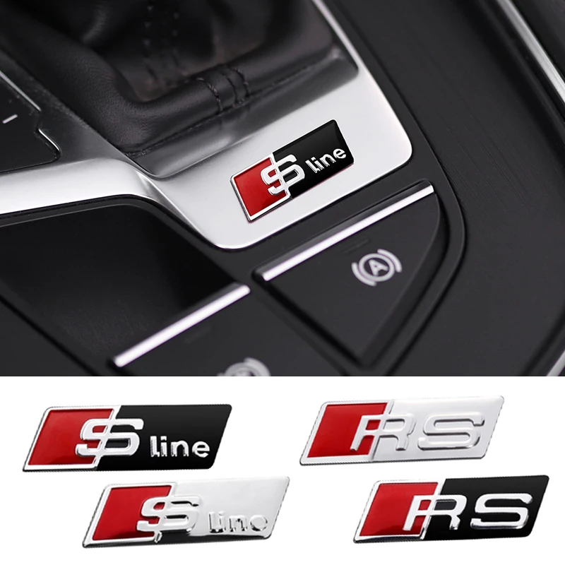 3D алюминиевый значок S-Line RS автомобильные наклейки украшения на руль аксессуары