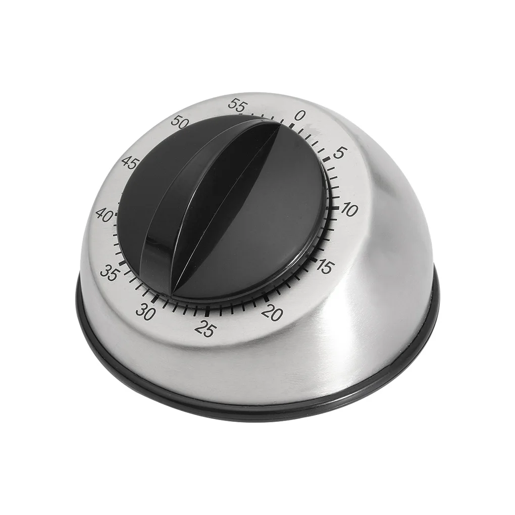 Cooking Wind Up Timer 60-Minute Kitchen Bell Alarm Clockwise Mechanical Countdown Timer Stainless Steel Kitchen Accessories