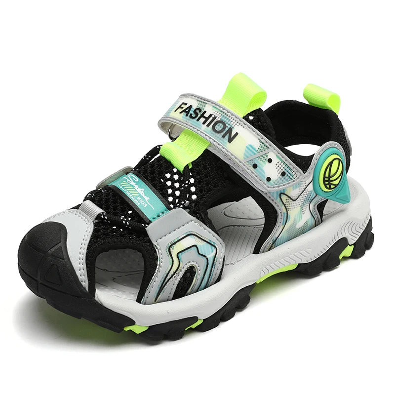 2022 Fashion Childrens Sport Sandals Boys Hook&loop Beach Shoes Children Non-slip Breathable Mesh Casual Sandals