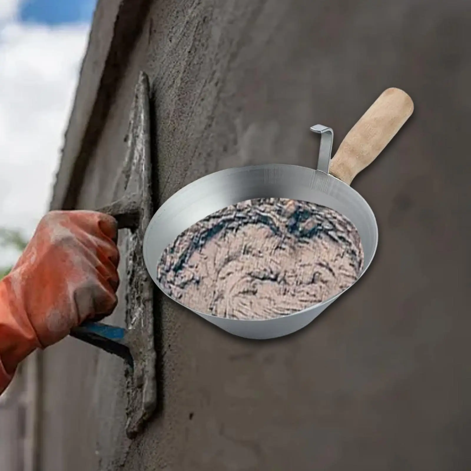 Ведро для цемента с деревянной ручкой Цементная чаша каменщика раствора ремонт