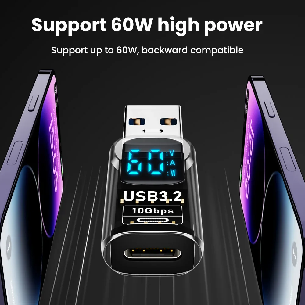 Адаптер OTG USB 3.2 на тип C 60 Вт адаптер мама папа для быстрой зарядки i | Телефон 15