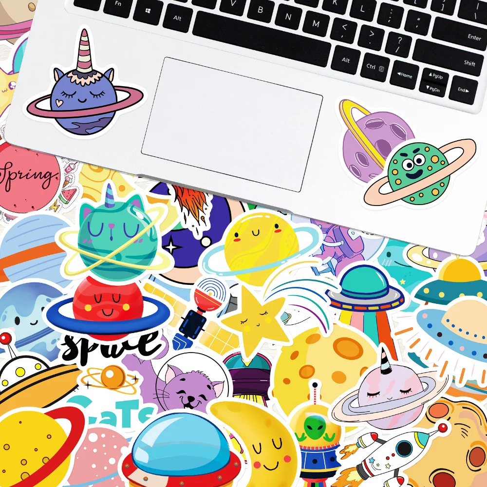 

10/50Pcs Galaxy Universe Planet Sticker Set Planner Stickers Decoration Album Agenda Scrapbooking Diary Sticky Paper Flakes