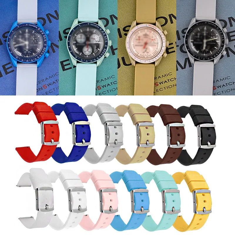 

Ремешок силиконовый для часов Omega MoonSwatch 20 мм, резиновый спортивный водонепроницаемый универсальный быстросъемный браслет, аксессуары