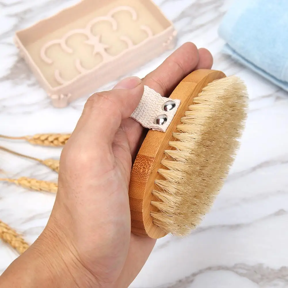 

1PC Skin Body Brush Soft Natural Bristle Shower Brushes Wooden Bath Shower Bristle Brush SPA Scalp Massage Comb