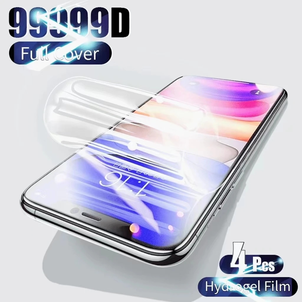 

Гидрогелевая пленка с полным покрытием для iPhone, защитная пленка для iPhone 11, 12, 13, 14pro MAX, X, XR, XS MAX, SE, 4 шт.