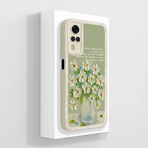 Для Vivo Y51 Y51A Y53S Y31 Y33 Чехол Изысканная задняя крышка для телефона Vivo Y 51(2020) Y 31 (2021) Мягкий жидкий силиконовый чехол