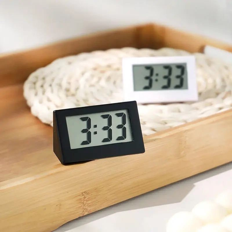 Mini LCD Digital Clock Portable Table Electronic Clock For L