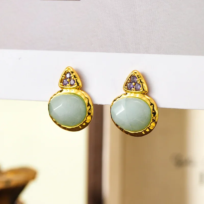 Элегантные высококачественные серьги FeelNicheDesign из натурального камня легкие