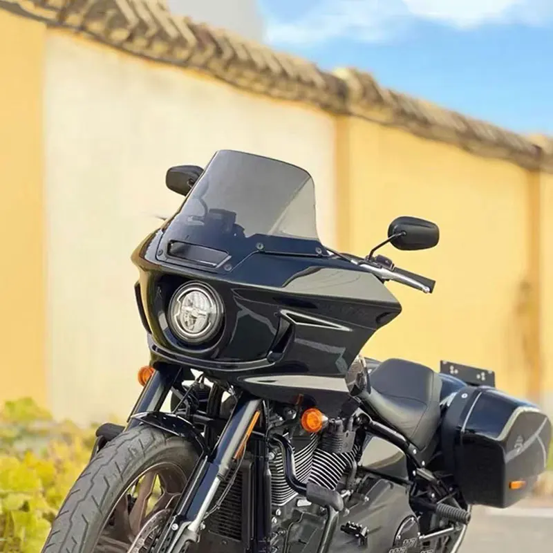 Фото Ветровое стекло для мотоцикла Harley-LOW RIDER ST, ветроотражатели, модификация, увеличенное ветровое стекло, высокий солнцезащитный козырек, защита груди №5