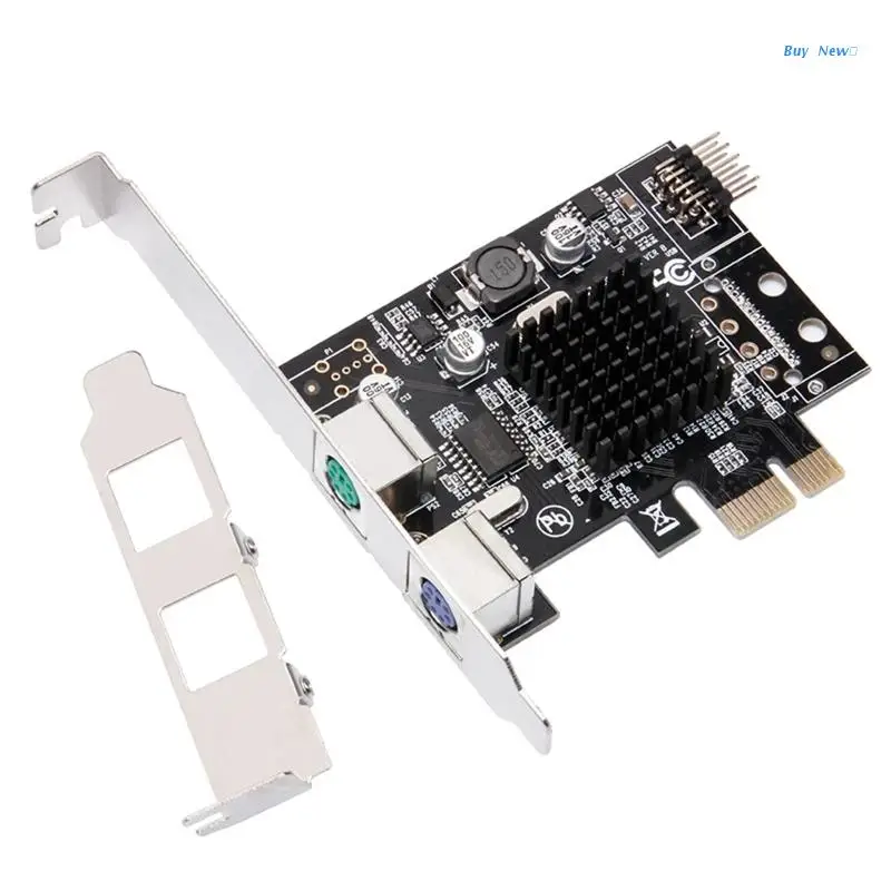

PCIE ToPS2 Adapter USB Expansion Card PS 2 Keyboard Mouse Expansion Drive free