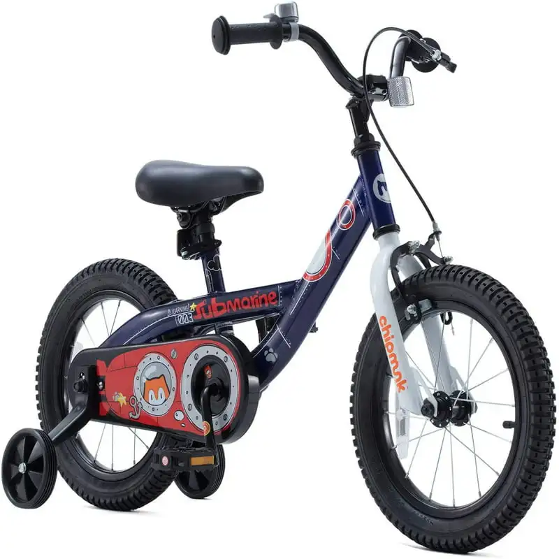 

Boys, Girls and Kid's Submarine Steel 14 In. Bike Training Wheels, Navy Blue For Age 4-10 Boys and Girls Before School Gift