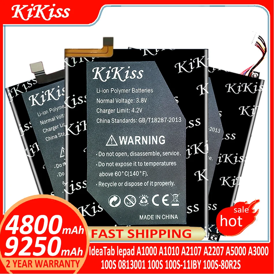 

KiKiss Battery For Lenovo IdeaTab lepad A1000 A1010 A5000 A3000 100S 0813001 100S 100S-11IBY 100S-80R2S/Idea Tab A2107 A2207