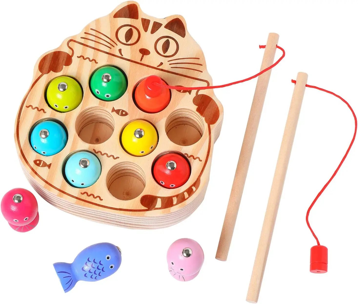 

ZK20 Montessori Educational Wooden Toys Children Busy Board Math Fishing Children's Wooden Preschool Toy Counting Geometry