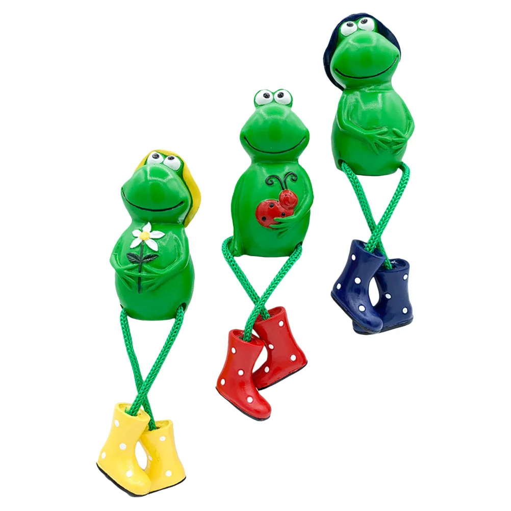 

Frog Statues Statue Figurines Garden Resin Frogs Animal Figure Decor Sculpture Miniature Mini Cute Landscape Ceramic Outside
