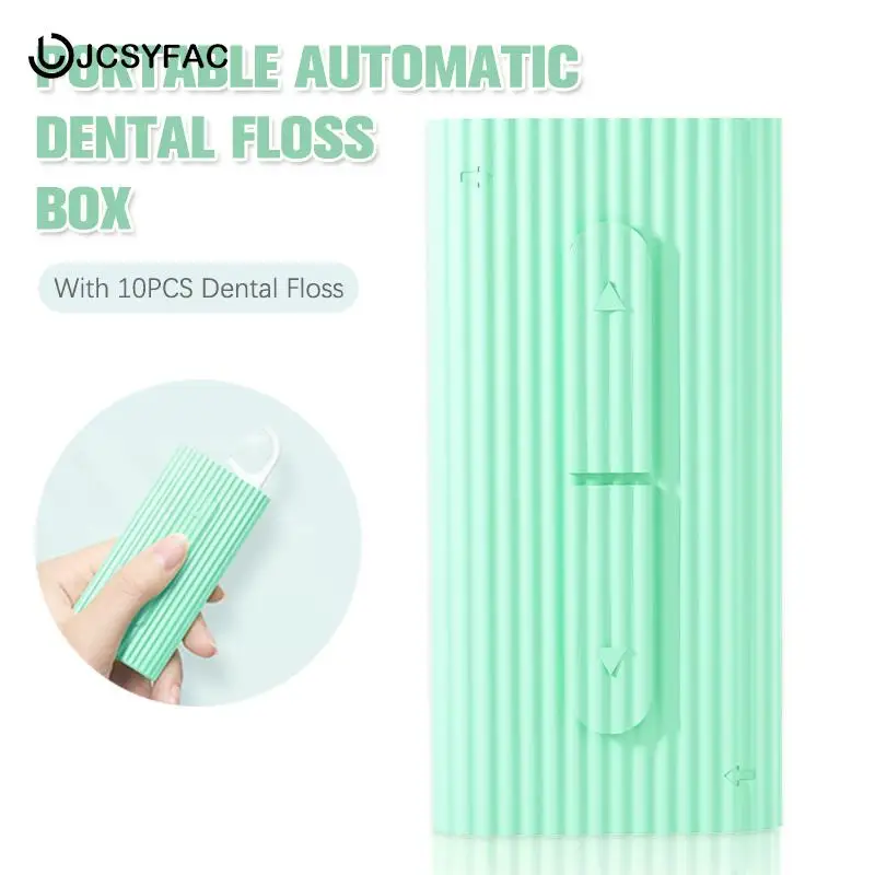 

1PC Random Portable Teeth Stick Tooth Cleaning Automatic Dental Floss Box With 10pcs Floss Toothpick Oral Hygiene Care Tool