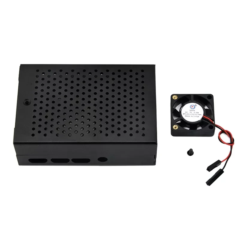 

for Raspberry Pi 4B Aluminum Metal Case with Cooling Fan Porous Radiator for Raspberry Pi Model 4B