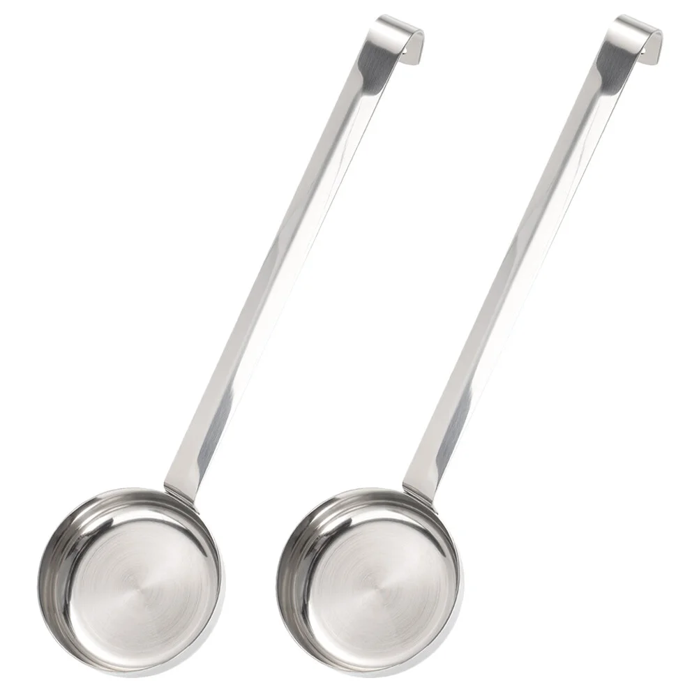 

2 Pcs Water Bag Kitchen Ladle Sauce Serving Spoon Metal Spoons Pizza Ketchup Spread Stainless Steel Restaurant Handle