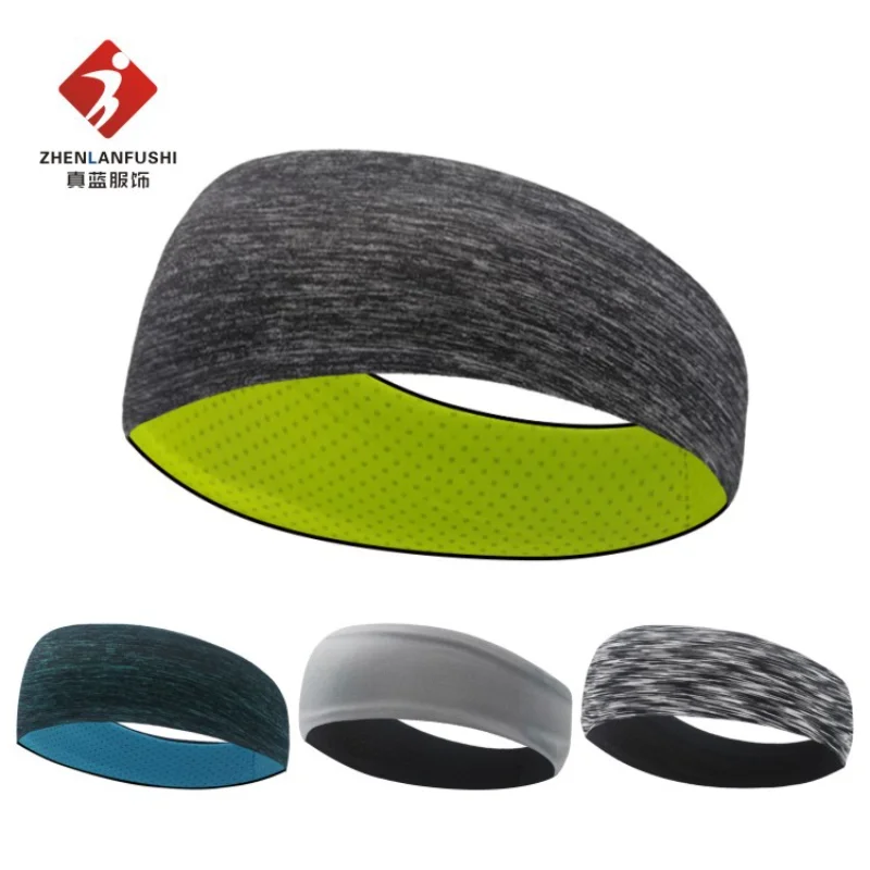 Sports headband with double layer breathable anti sweat band, yoga running fitness elastic sweat absorbing headband