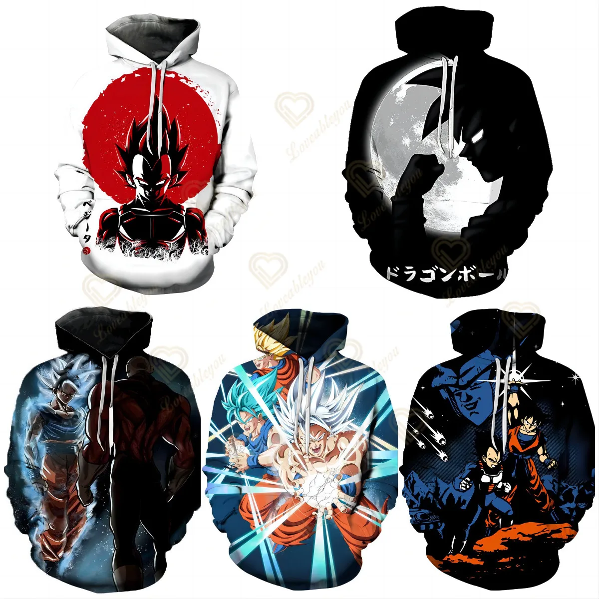 

Anime Dragon Ball Z Hoodies Women Cartoon Sweatshirt Tops Vegeta Goku 3D Harajuku Boys Girls Cosplay Costume Pullover