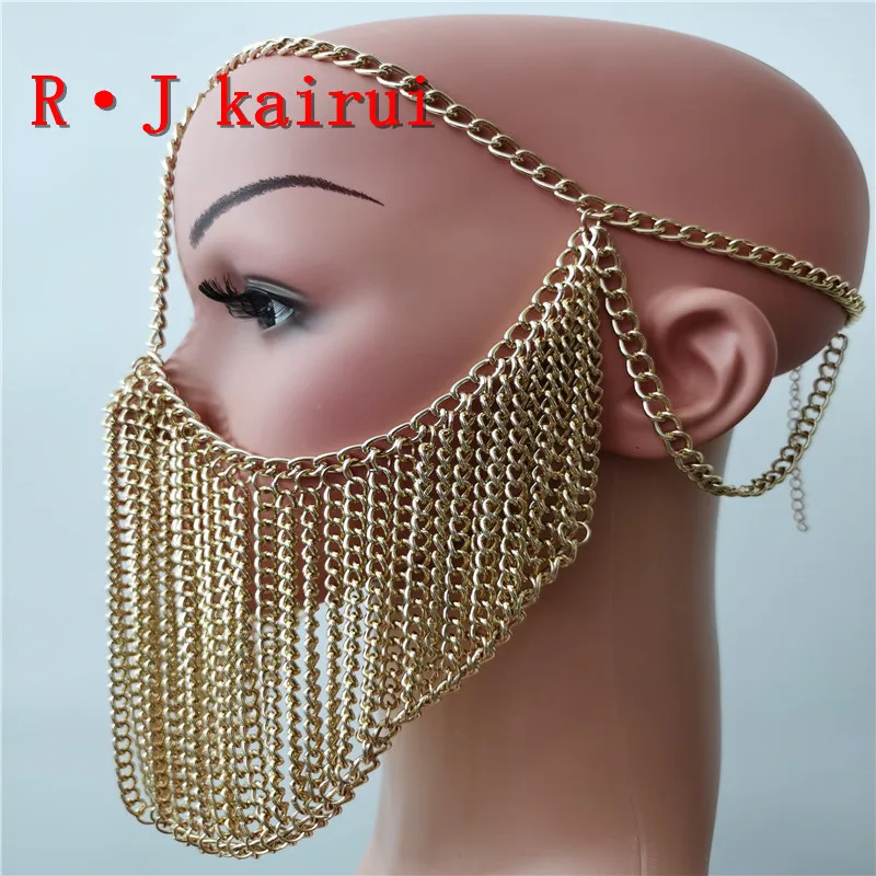 

Женская позолоченная цепочка RJHE32, Многослойная цепь для косплея, Ювелирное Украшение для волос, 3 цвета